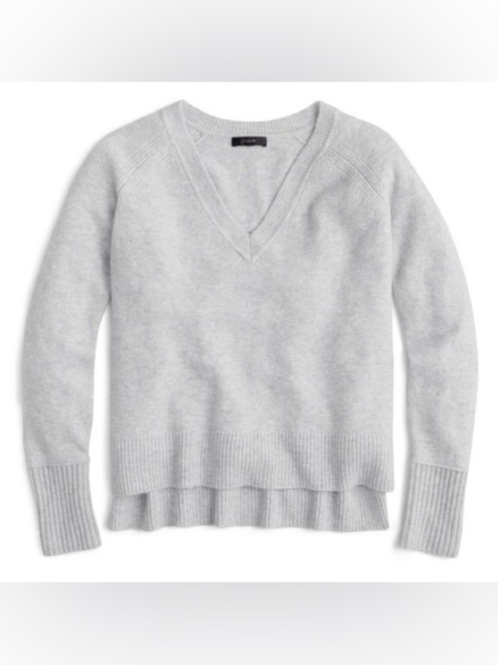 J. Crew Alpaca Wool Gray sweater high low v neck size xxs